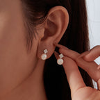 Natural Pearl Four-Leaf Clover Stud Earrings