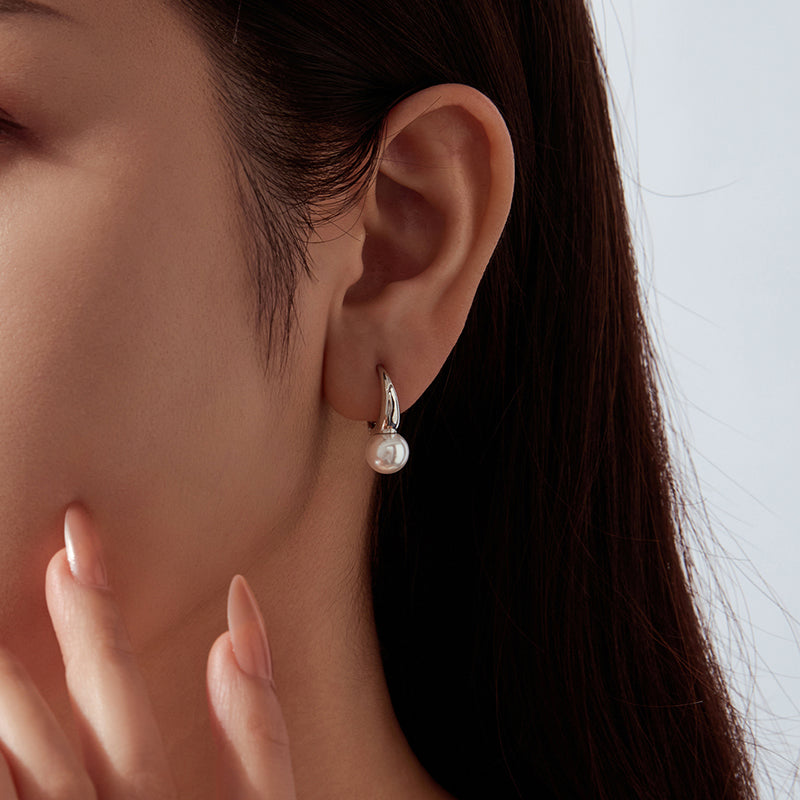 Pearl Hoop Earrings