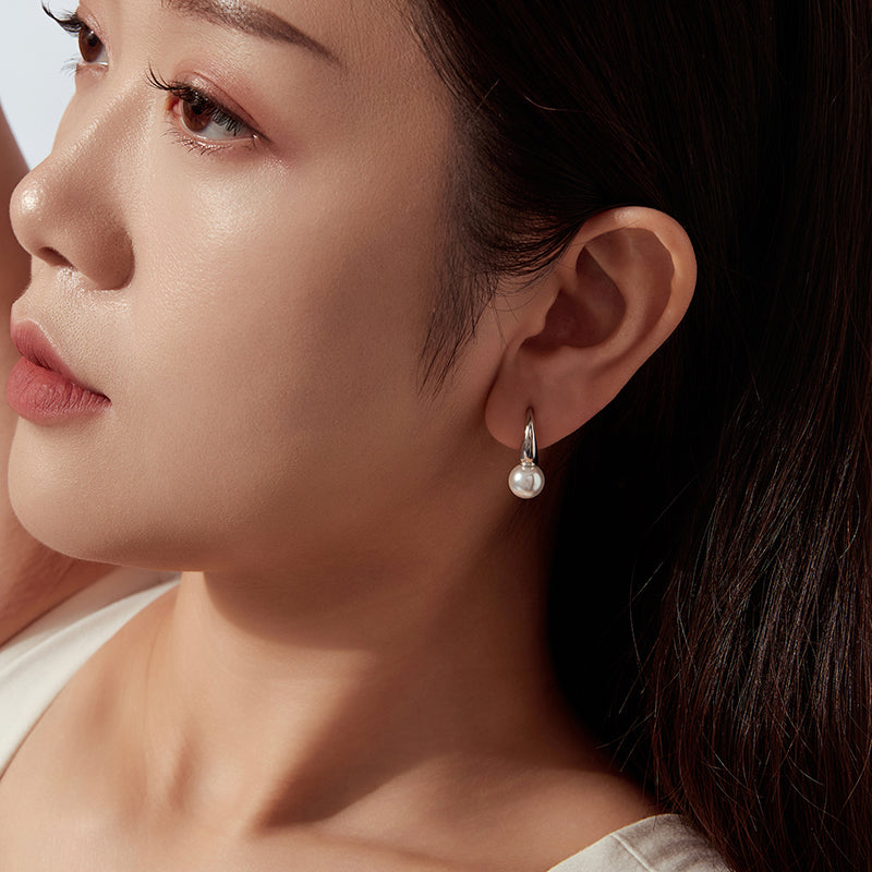 Pearl Hoop Earrings