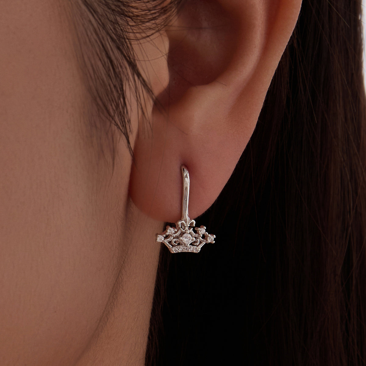 Crown Hoop Earrings