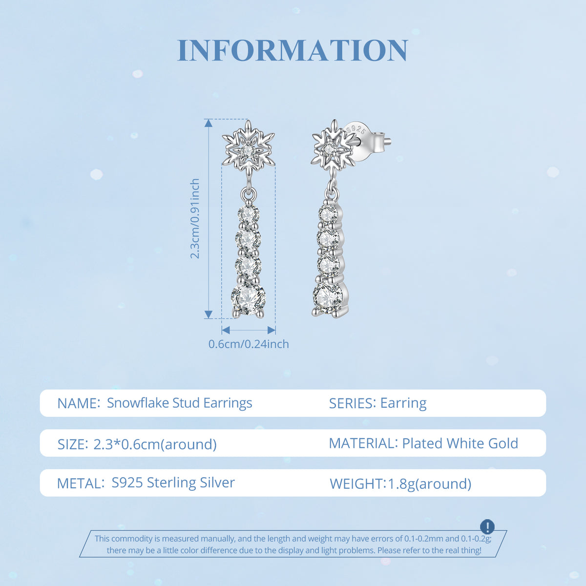 Snowflake Drop Earrings