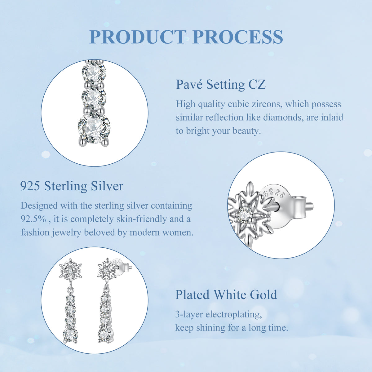 Snowflake Drop Earrings