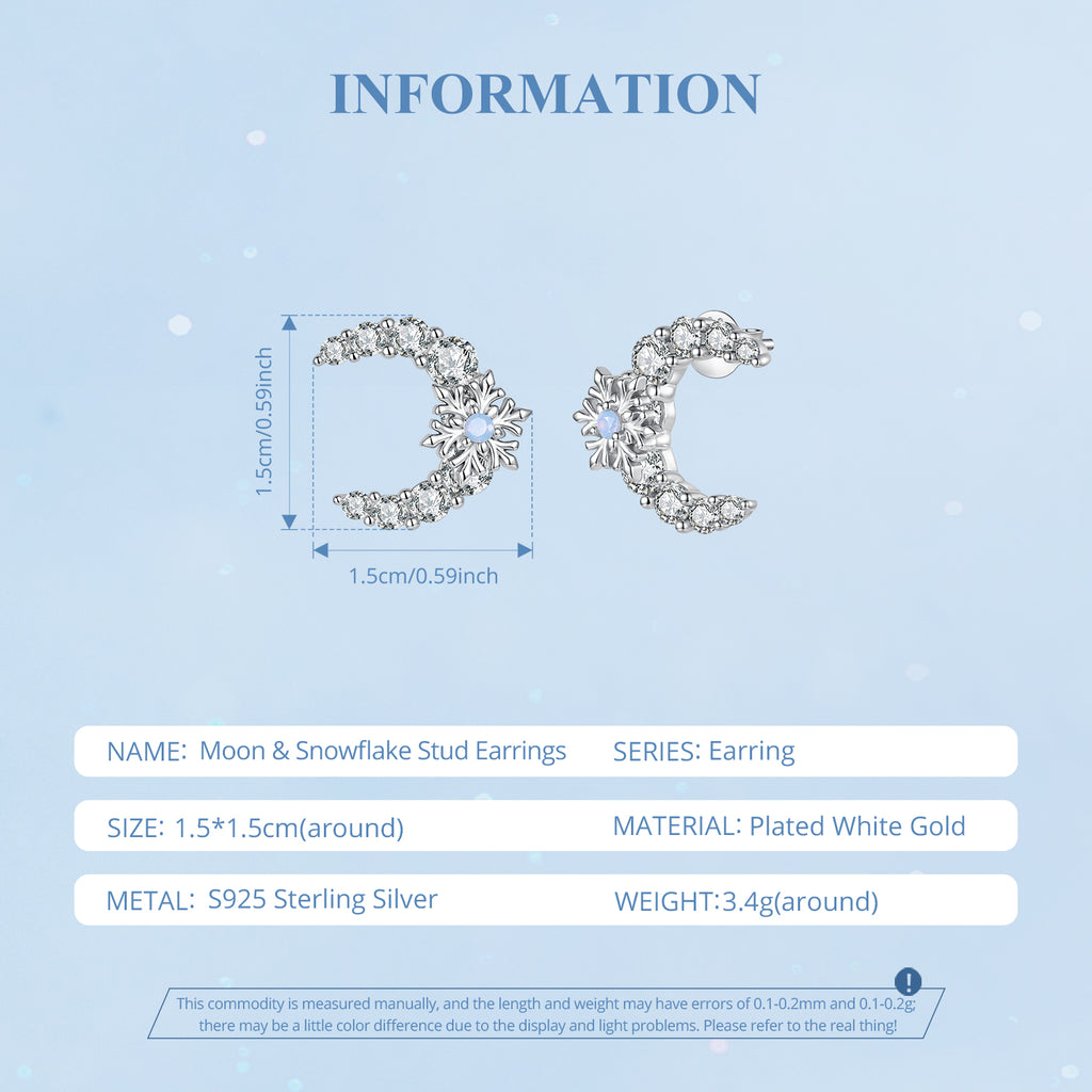 Moon & Snowflake Earrings