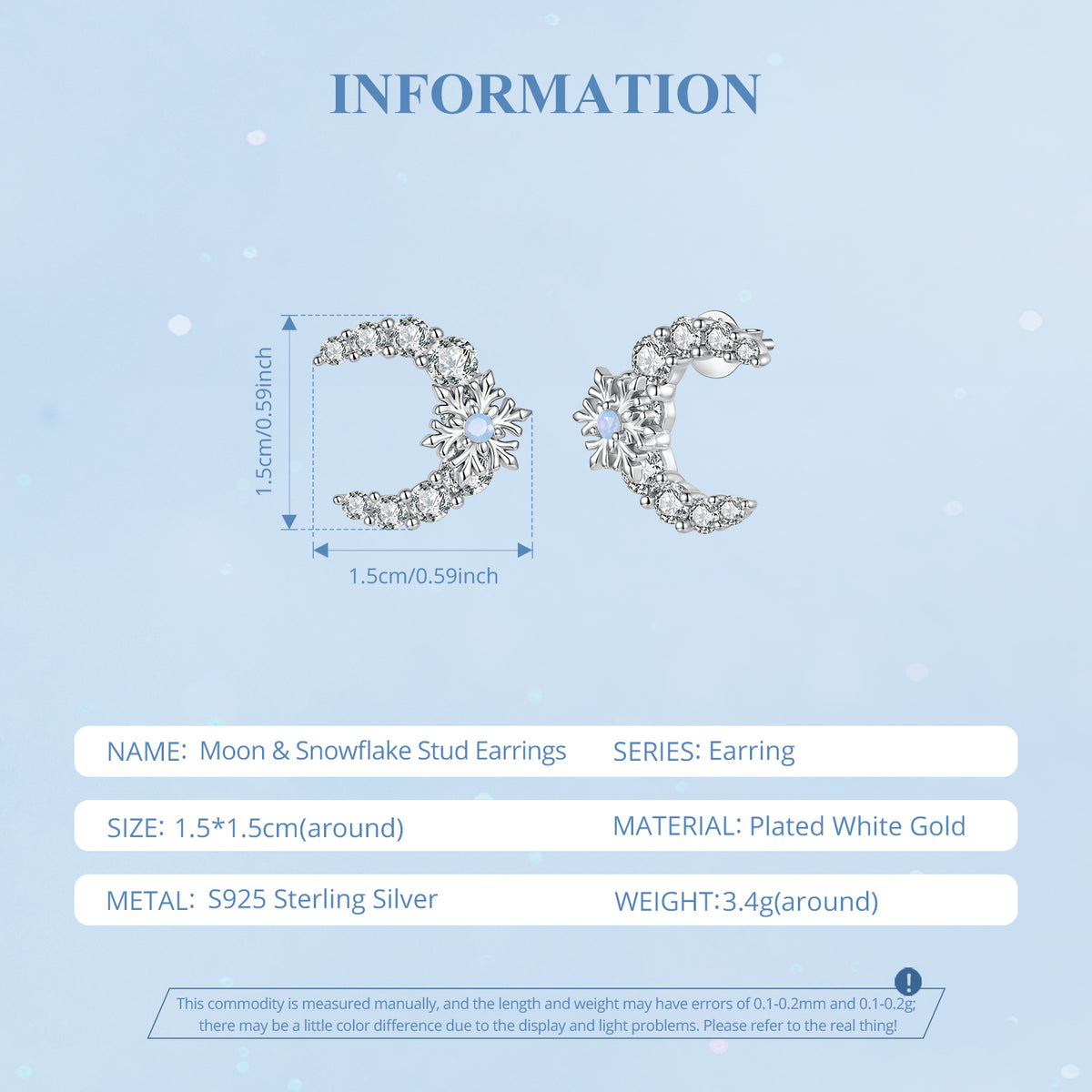 Moon & Snowflake Earrings