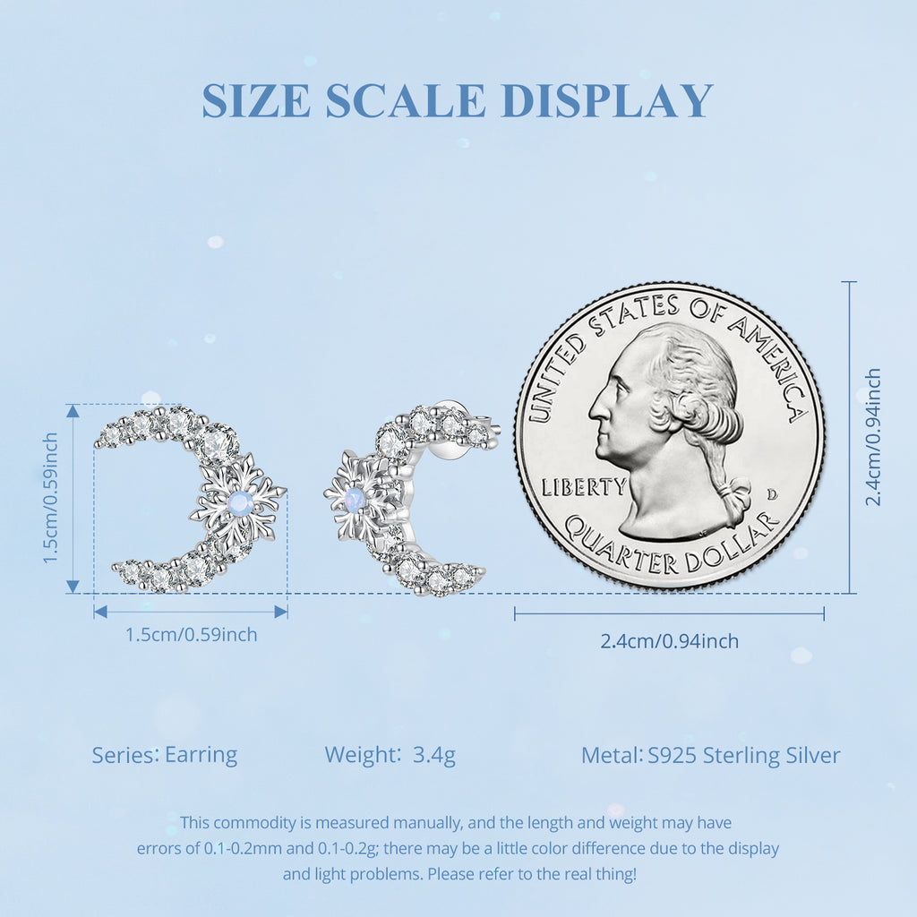 Moon & Snowflake Earrings