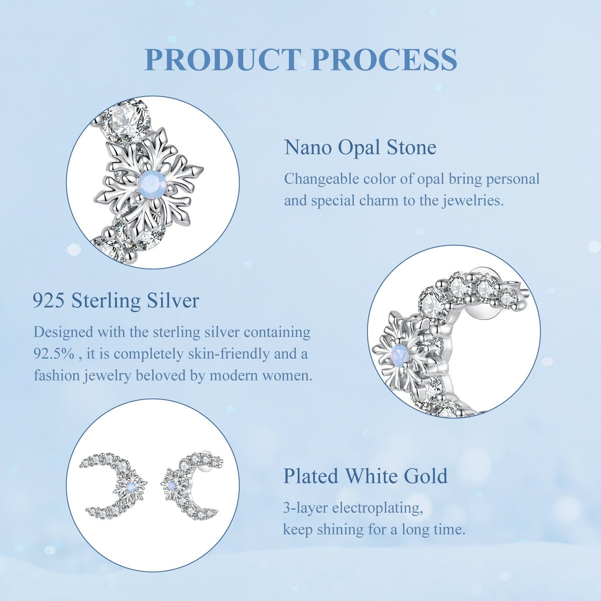 Moon & Snowflake Earrings