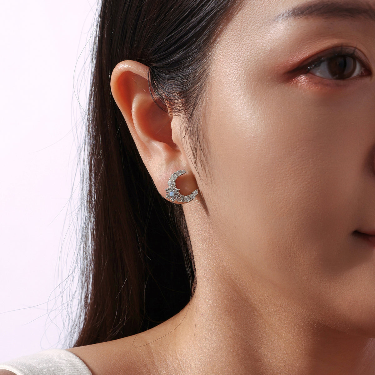 Moon & Snowflake Earrings
