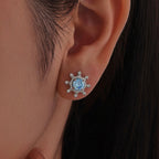 Ice Blue Snowflake Studs
