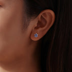 Blue Lily Stud Earrings