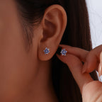 Blue Lily Stud Earrings