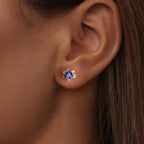 Blue Lily Stud Earrings