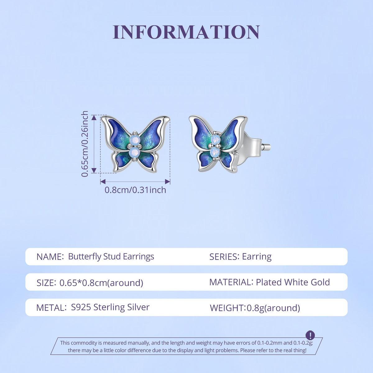 Iridescent Butterfly Studs