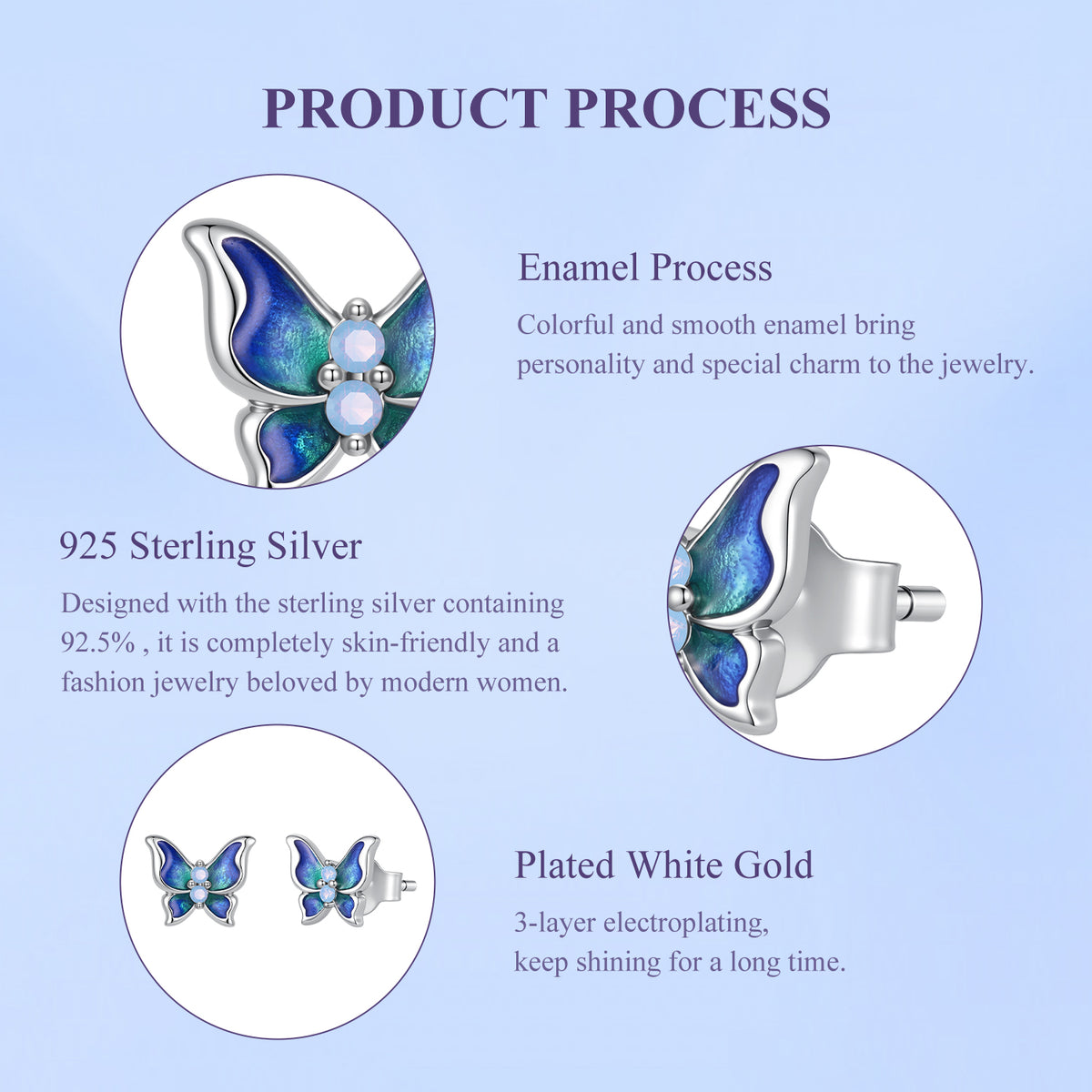 Iridescent Butterfly Studs