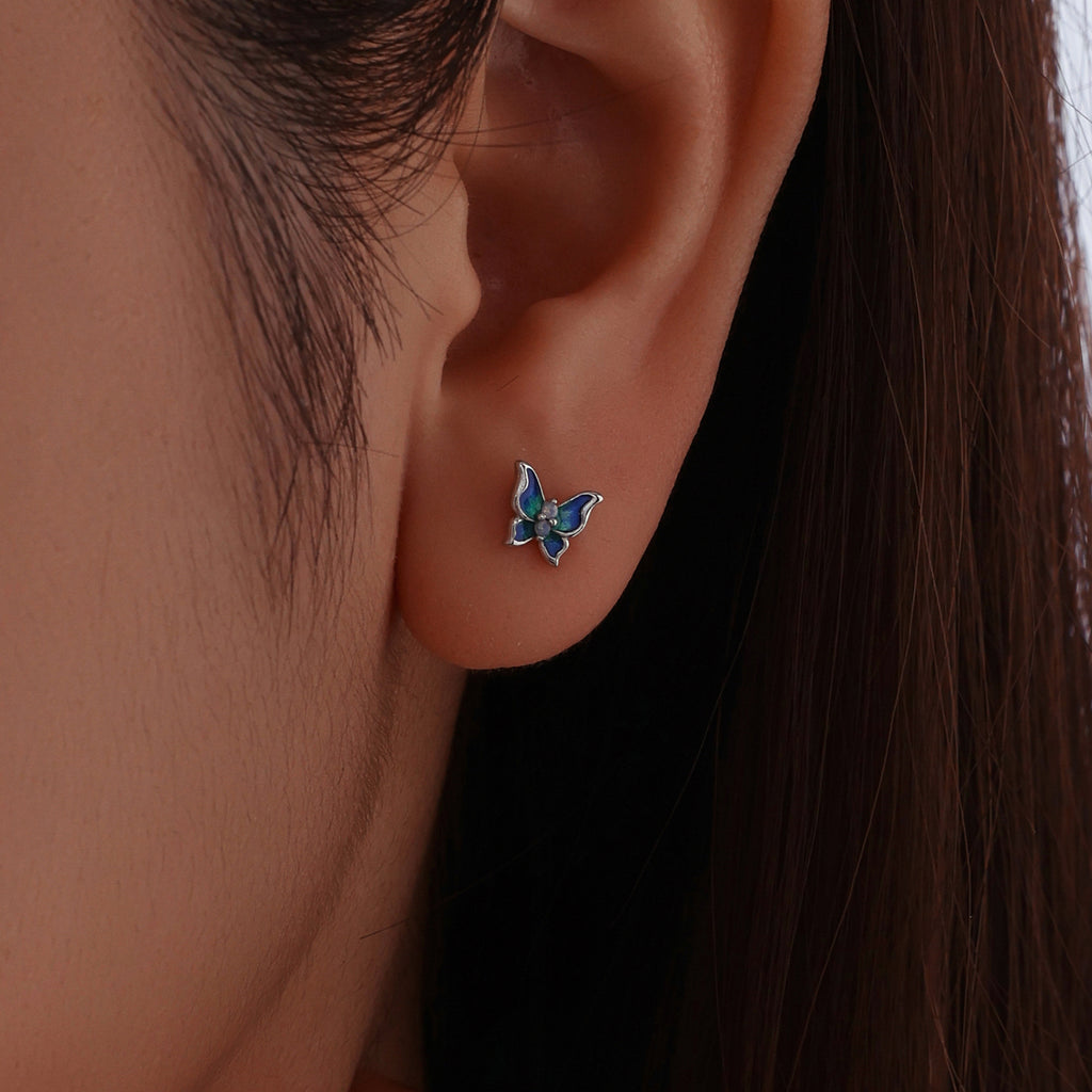 Iridescent Butterfly Studs