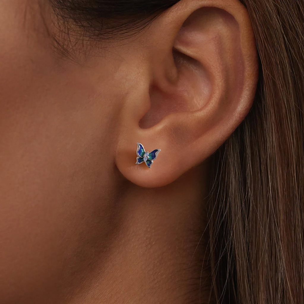 Iridescent Butterfly Studs