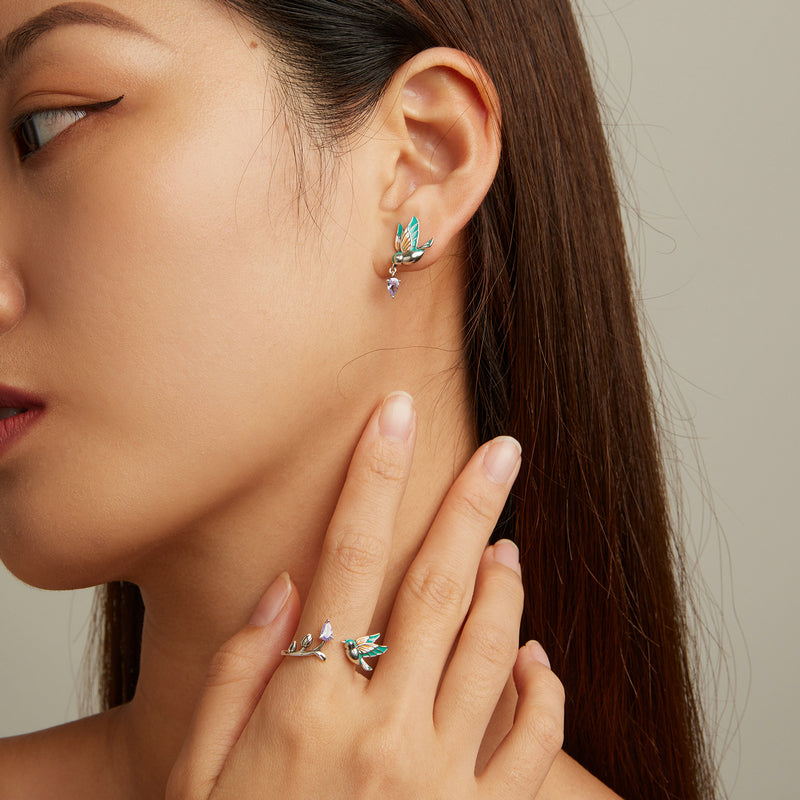 Nature Bird and Flower Ring