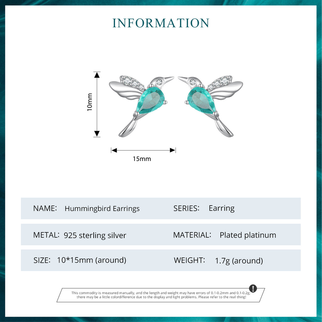 Dewdrop Hummingbird Studs|BAMOER