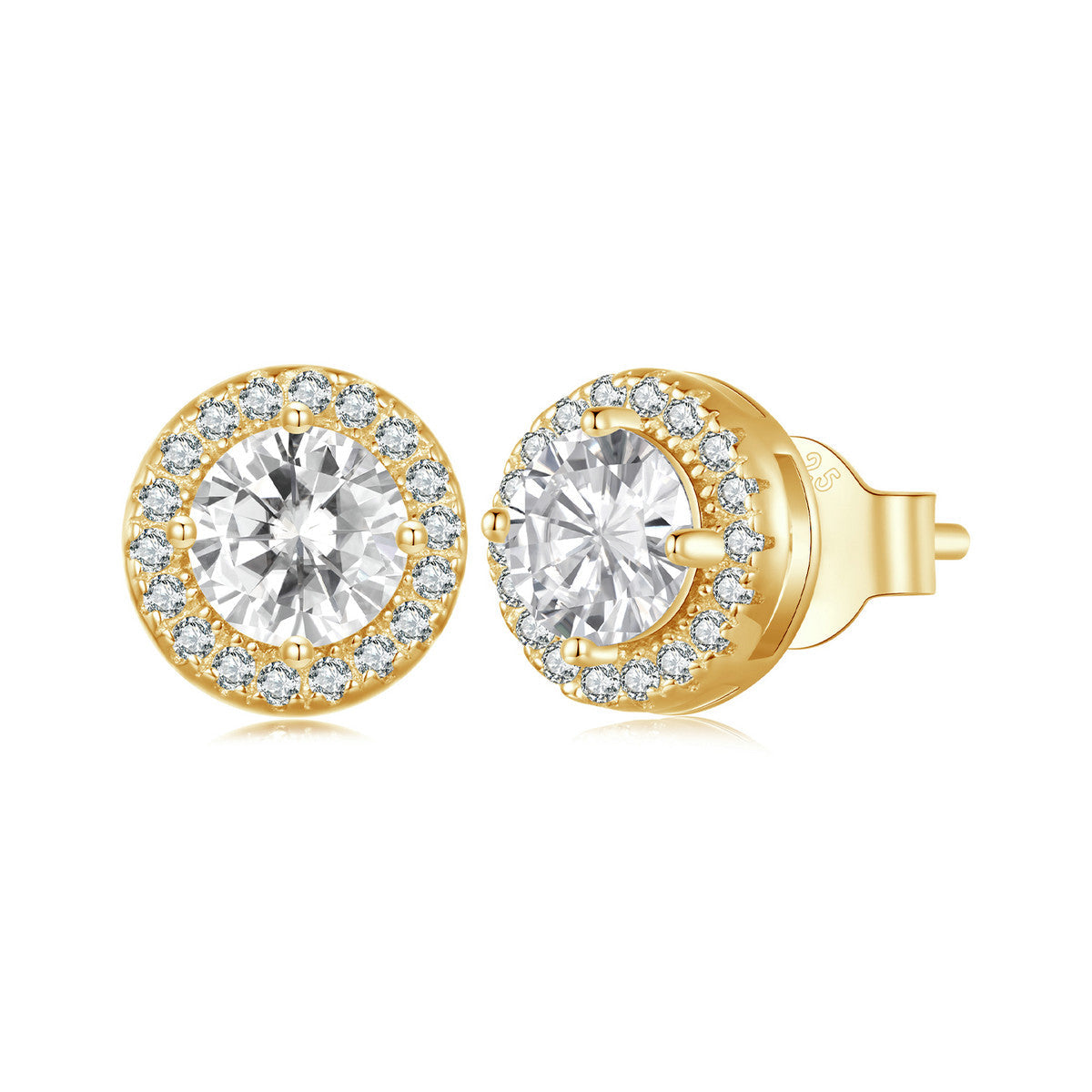 Sparkling Halo Stud Earrings