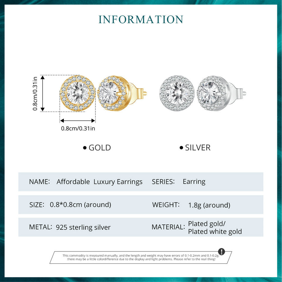 Sparkling Halo Stud Earrings