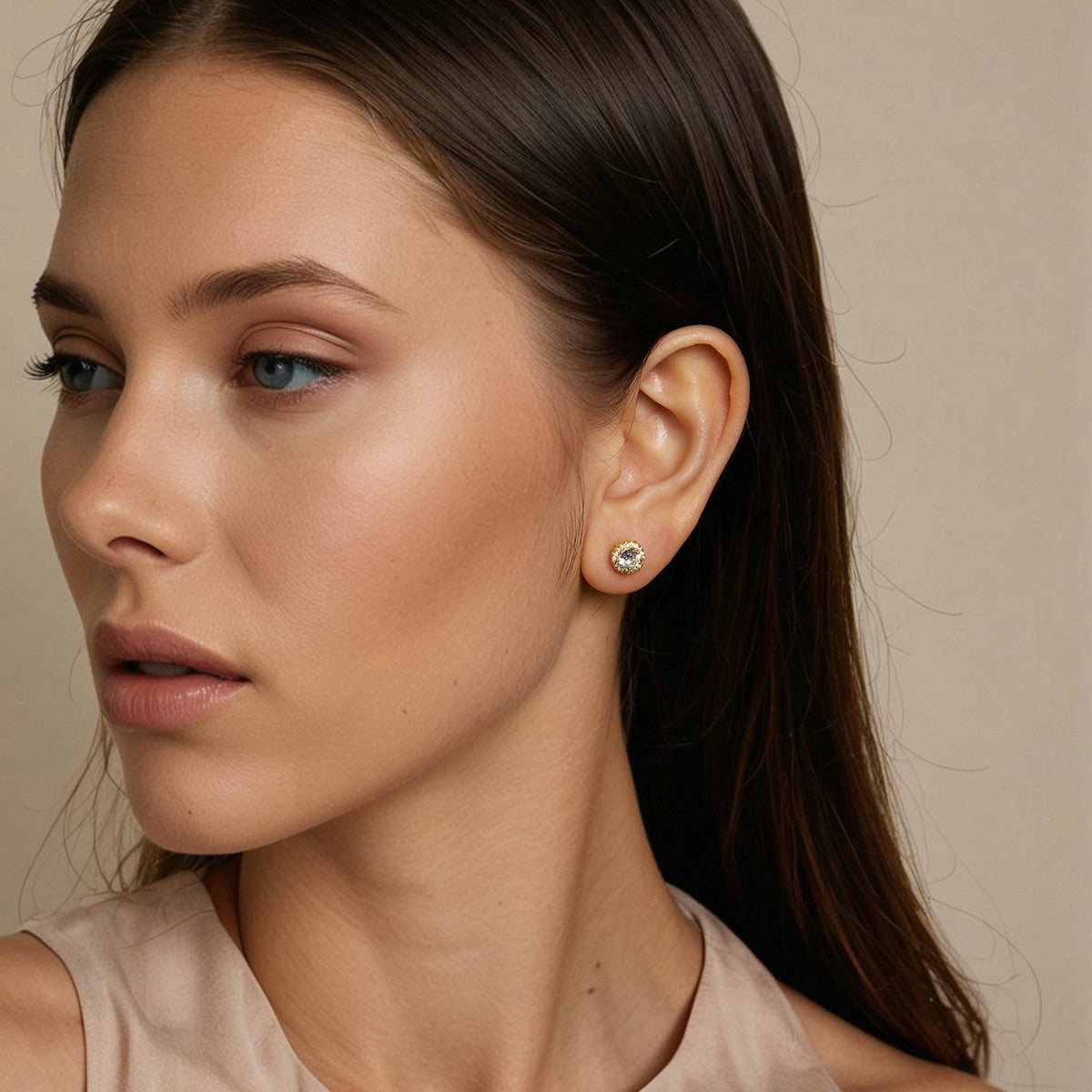 Sparkling Halo Stud Earrings