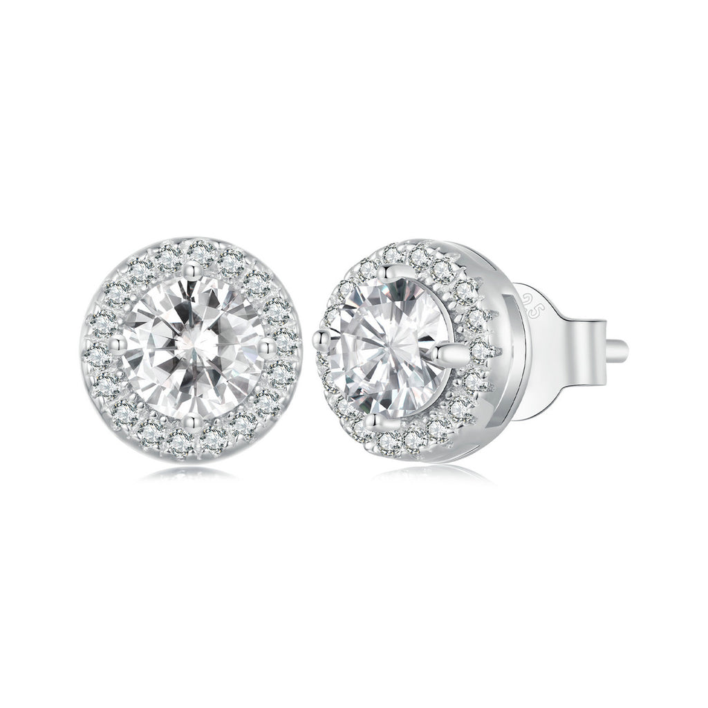 Sparkling Halo Stud Earrings