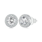 Sparkling Halo Stud Earrings