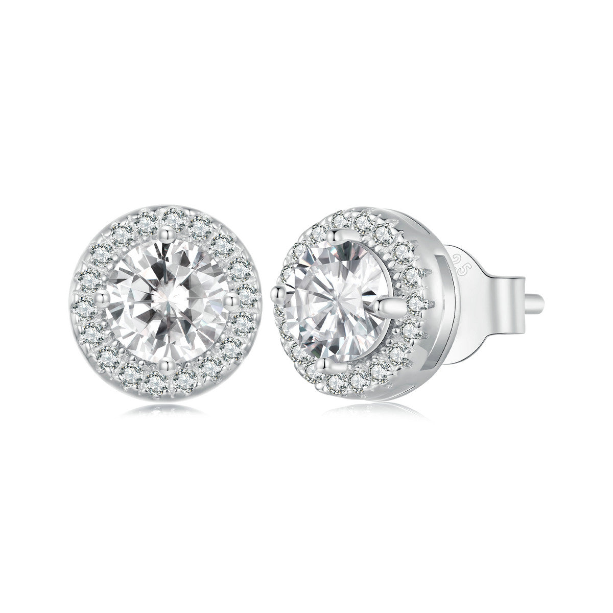 Sparkling Halo Stud Earrings