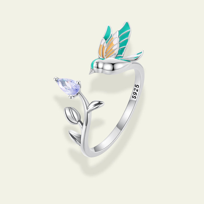 Nature Bird and Flower Ring
