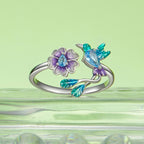 BAMOER Blooming Bird 925 Sterling Silver Open Ring