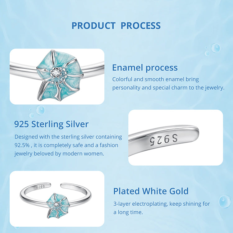 Ocean Blue Shell Ring