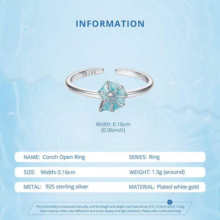 Ocean Blue Shell Ring