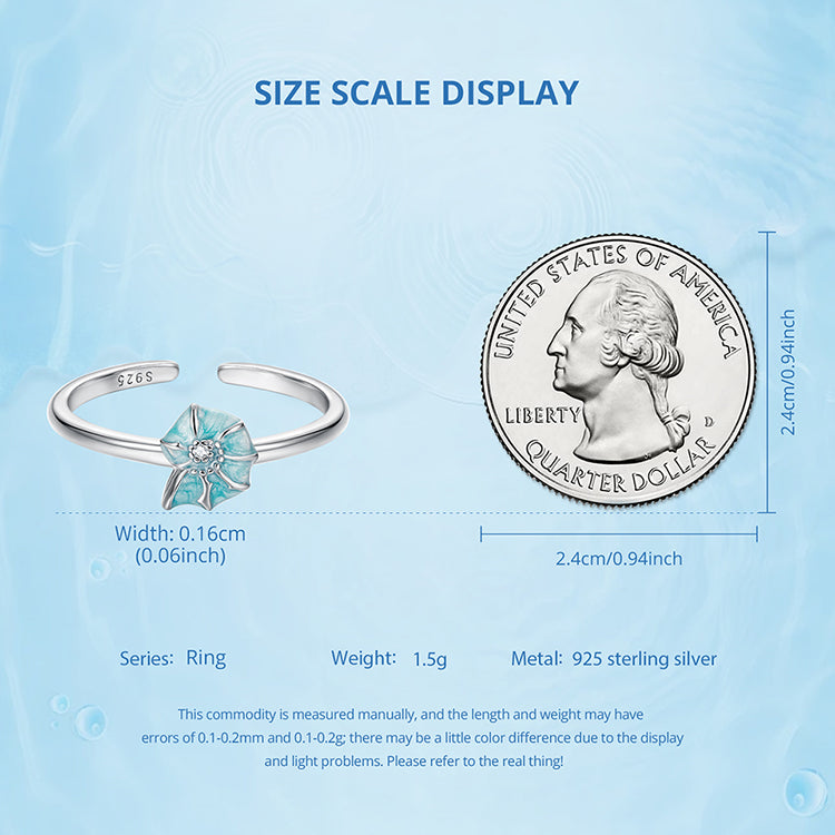 Ocean Blue Shell Ring