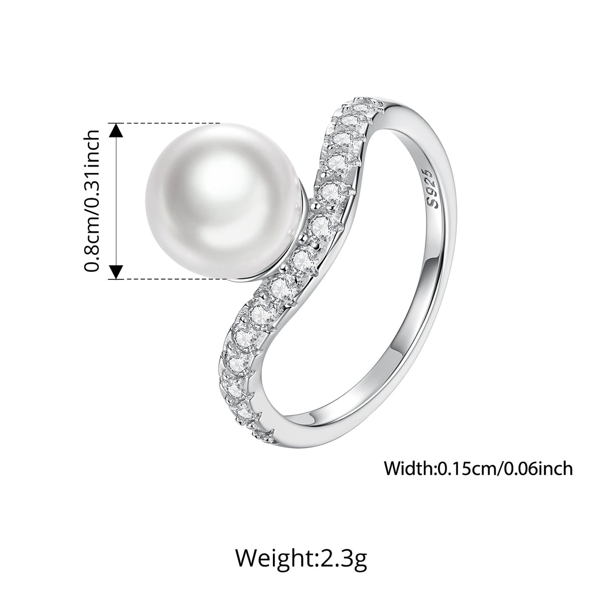 V-Shape Pearl Ring