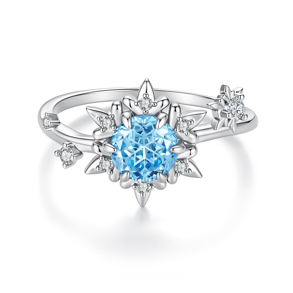 Ice Blue Snowflake Ring