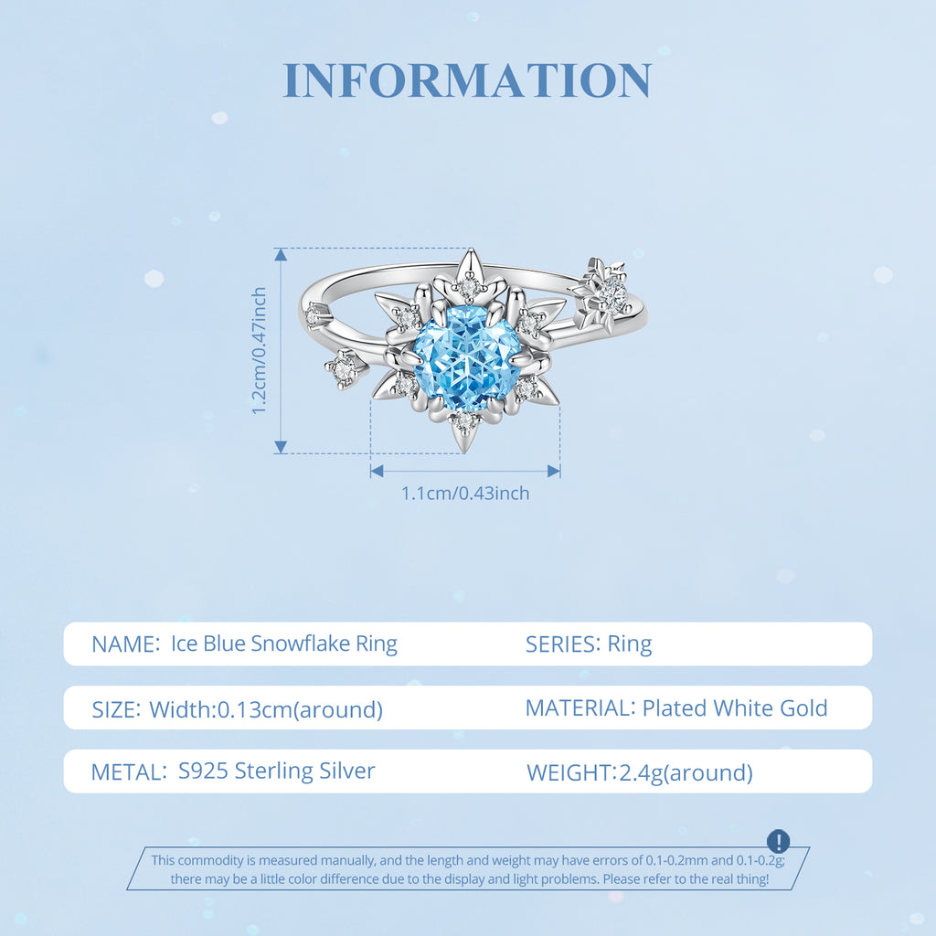 Ice Blue Snowflake Ring