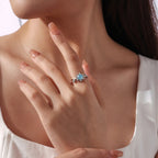 Ice Blue Snowflake Ring