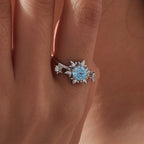 Ice Blue Snowflake Ring