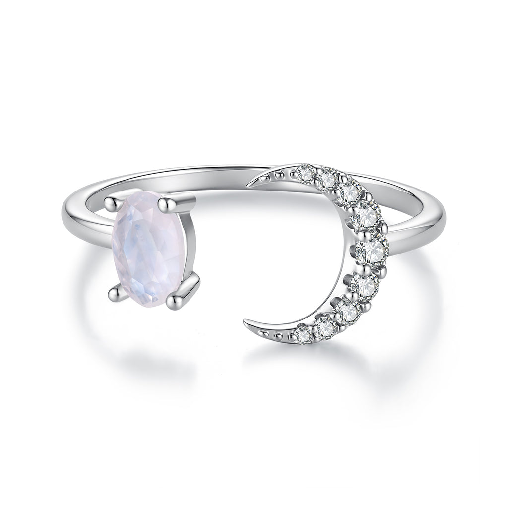 Natural Moonstone Open Ring