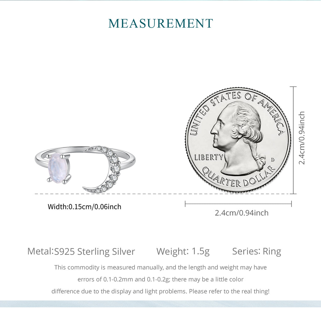 Natural Moonstone Open Ring