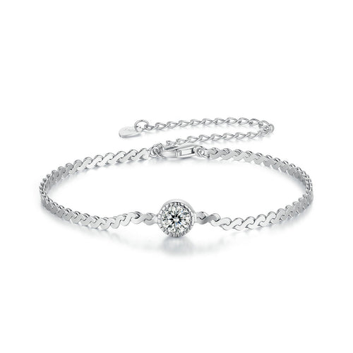Bezel Solitaire Chain Bracelet