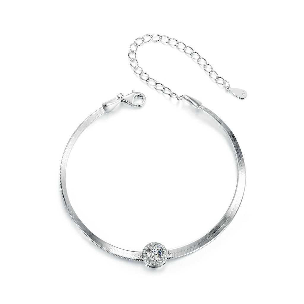 Solitaire Herringbone Bracelet
