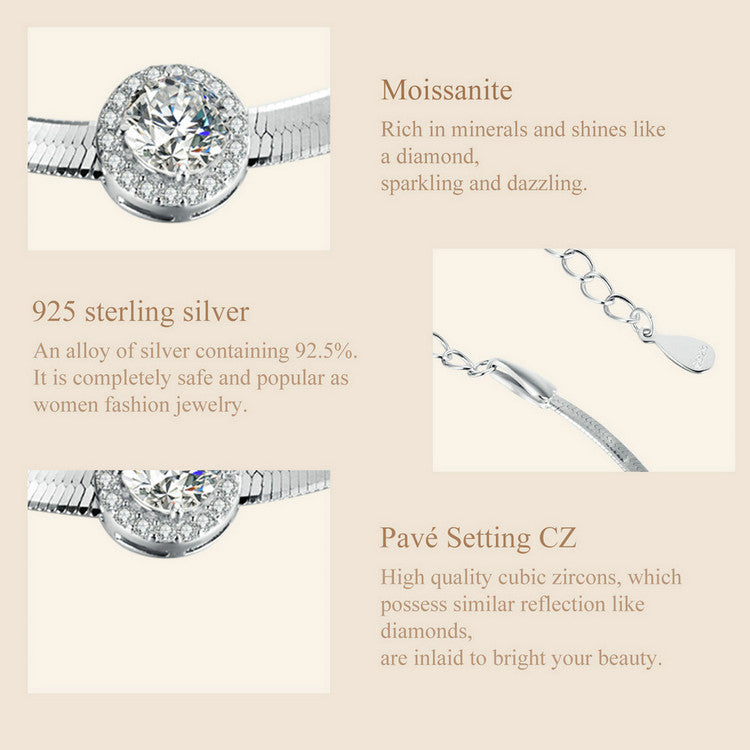 Solitaire Herringbone Bracelet