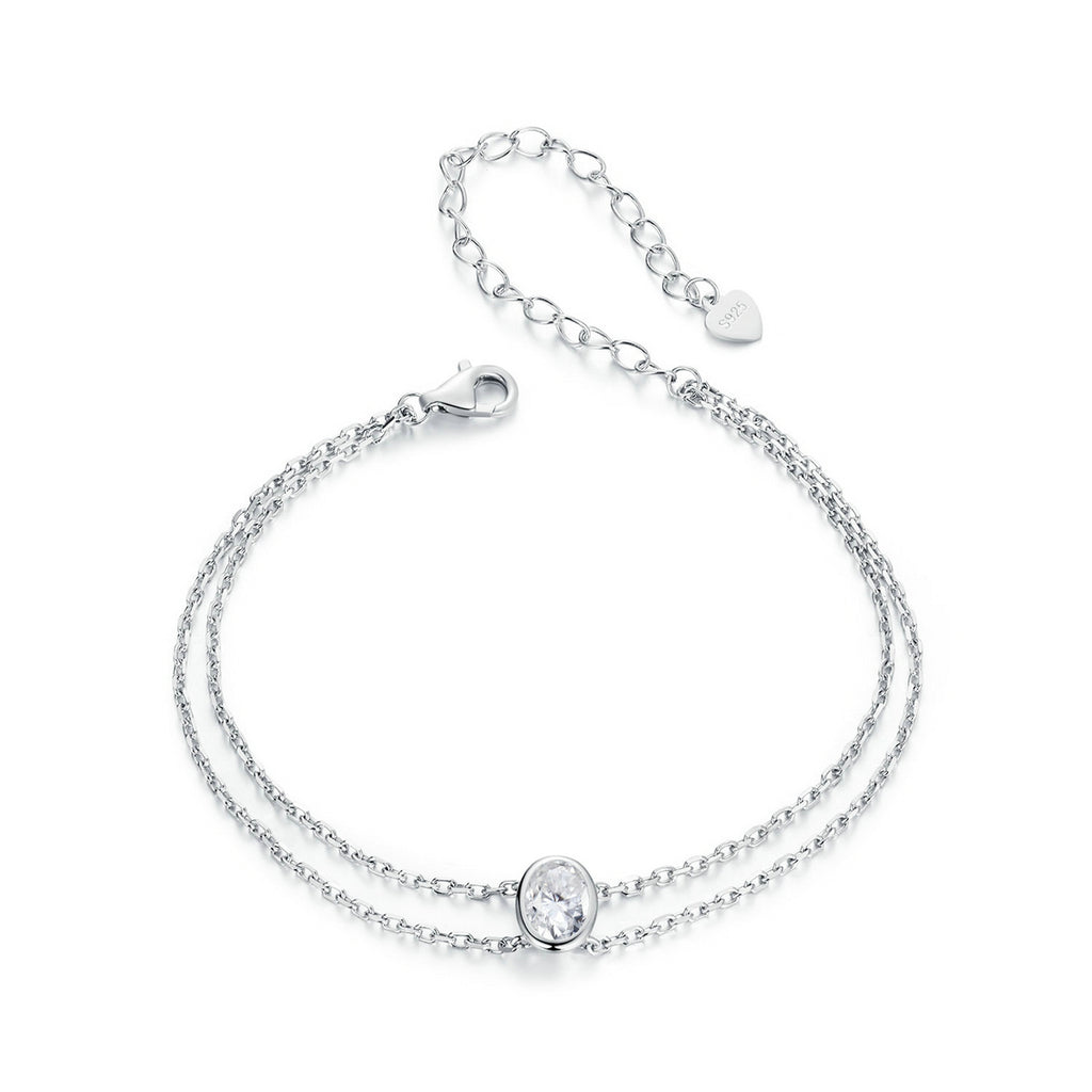 Double Chain Solitaire Bracelet