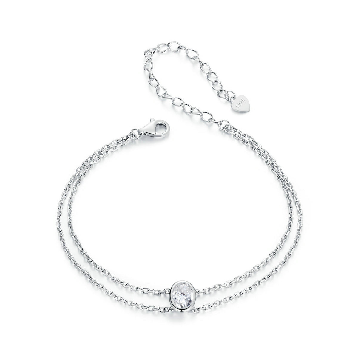 Double Chain Solitaire Bracelet
