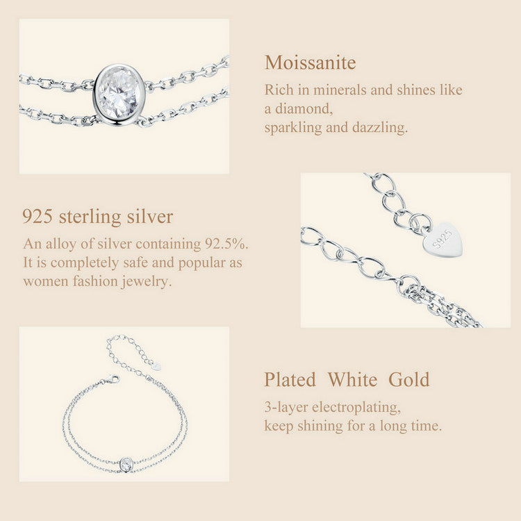 Double Chain Solitaire Bracelet