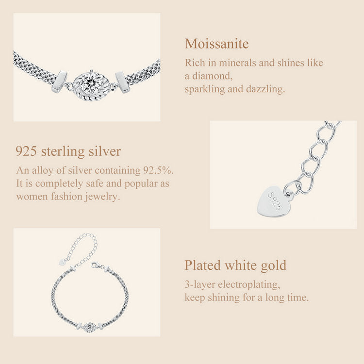 Twisted Rope Solitaire Bracelet