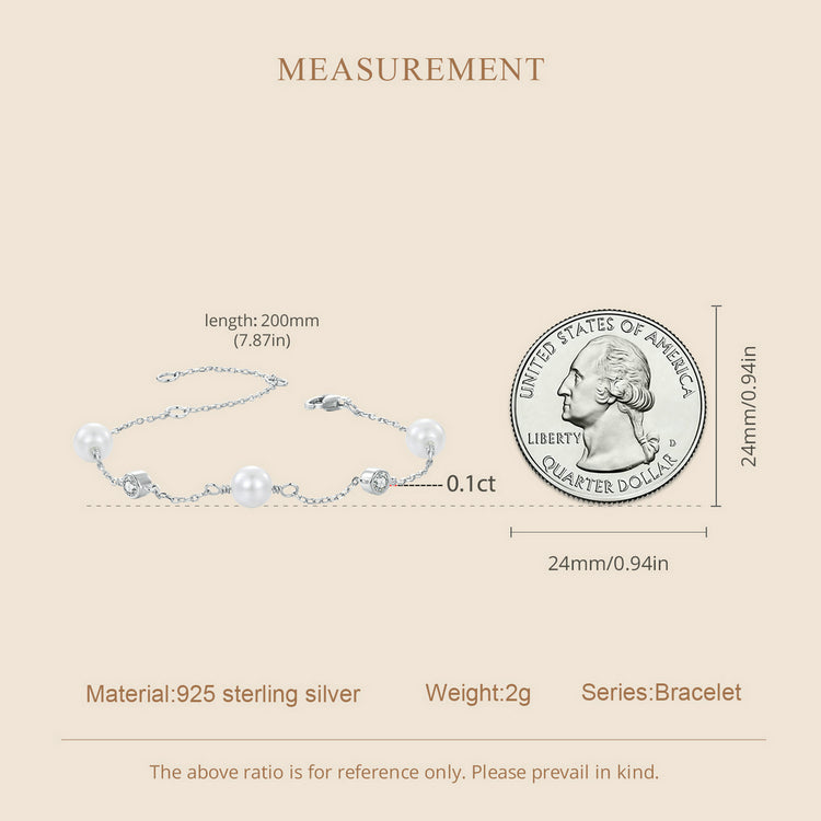 Pearl & Bezel Station Bracelet