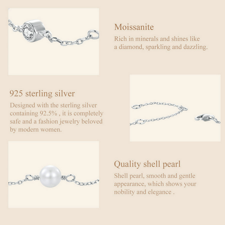 Pearl & Bezel Station Bracelet