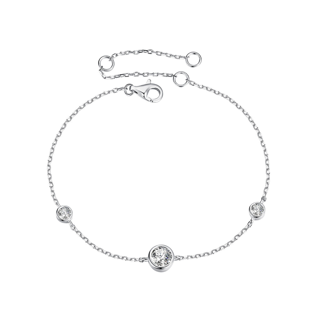 Three-Stone Bezel Bracelet