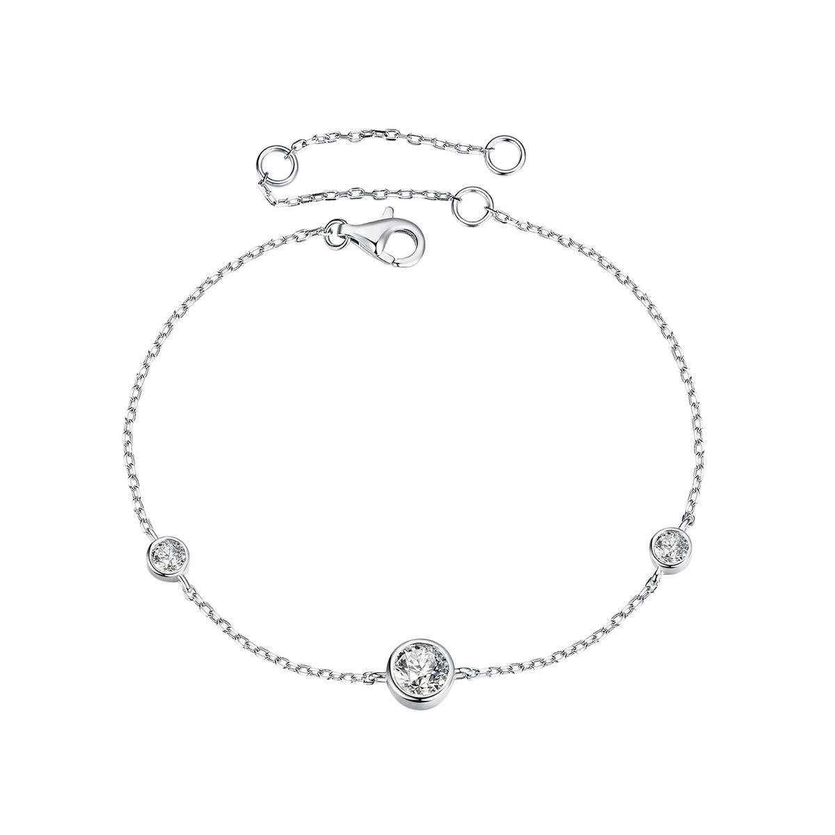 Three-Stone Bezel Bracelet